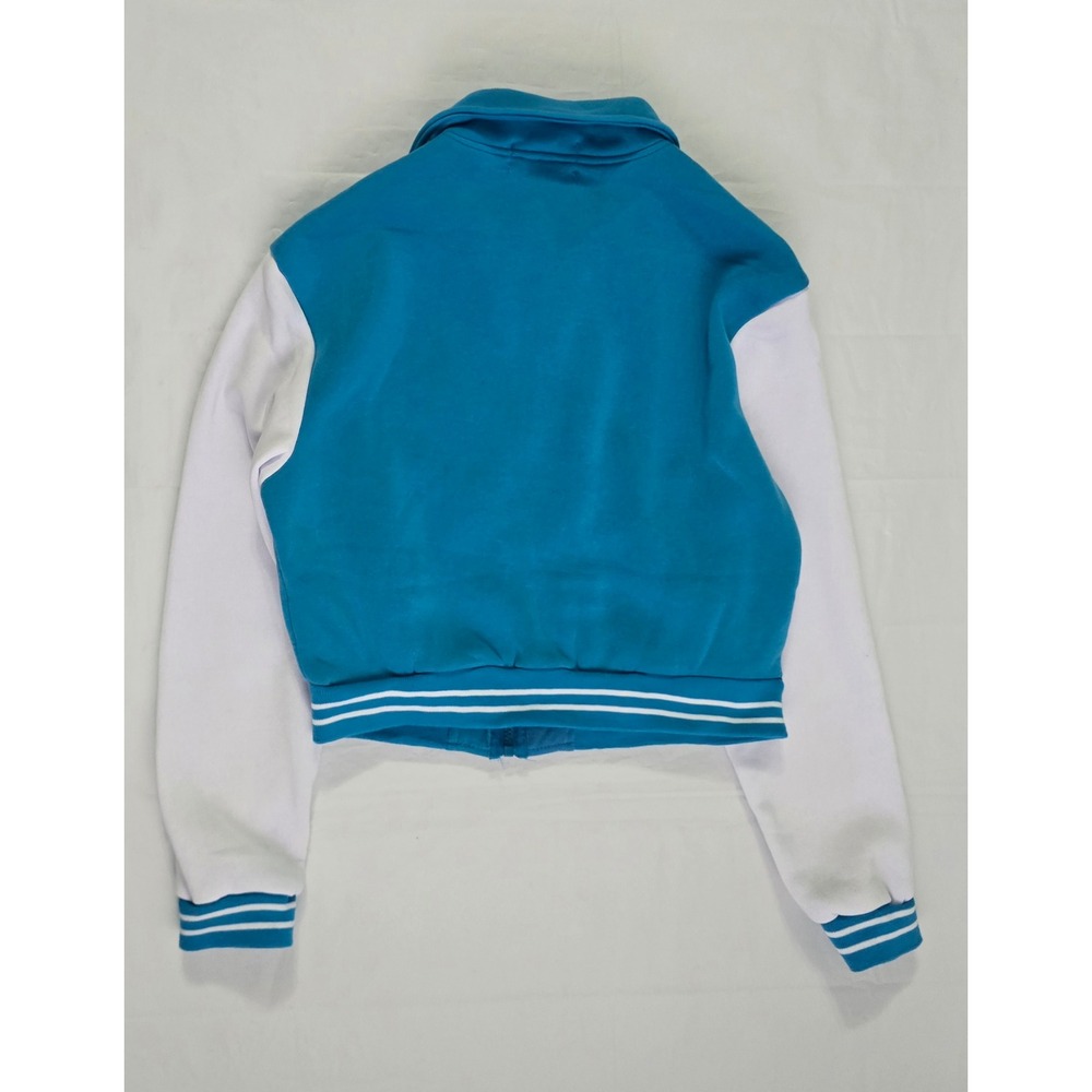 New Look Brooklyn Sport Team Varsity Bomber Jacket Teal Blue White Size M - Picture 10 of 16